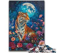Puzzle per adulti Tiger Under The Moon 1000 pezzi, difficile, giocattoli educativi per l'apprendimento, giochi per famiglie, regali per amici e parenti (38x52cm)