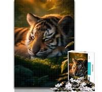Puzzle per adulti Tigre addormentata, 1000 pezzi, regalo per adolescenti, giochi educativi, decorazione per la casa, collezione di artisti, belle arti, 26x38cm