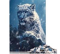 Puzzle per adulti Tigre bianca Neve Natura Puzzle per adulti e adolescenti per adulti Adolescenti dai 12 anni in su 500 pezzi (52x38 cm)