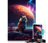 Puzzle per adulti "Tigre che osserva lo spazio" da 1000 pezzi, rompicapo, passatempo per la casa, immagine da assemblare, regalo memorabile 50x75cm