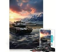 Puzzle per adulti "Tigre e carro armato al tramonto" da 1000 pezzi, rompicapo, passatempo per la casa, assemblaggio di immagini, regalo memorabile 38x52cm