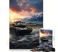 Puzzle per adulti "Tigre e carro armato al tramonto" da 1000 pezzi, rompicapo, passatempo per la casa, assemblaggio di immagini, regalo memorabile 38x52cm