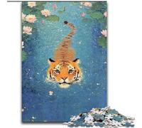 Puzzle per adulti "Tigre nello stagno", 1000 pezzi, collezione di giocattoli, giochi intellettuali e artisti, belle arti (dimensioni 50x75cm)