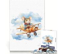 Puzzle per adulti "Topo che vola su un aereo" da 1000 pezzi, gioco di abilità mentale, assemblaggio lento e divertente, regalo perfetto (50x75cm)