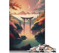 Puzzle per adulti "Torii Gate In The Lake", decorazioni per la casa uniche, puzzle da uomo, regali per adulti e adolescenti, 1000 pezzi (75x50 cm)
