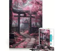 Puzzle per adulti Torii Gate Japanese Sakura da 1000 pezzi, rompicapo per la casa, passatempo, assemblaggio di immagini, regalo memorabile 38x52cm