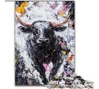 Puzzle per adulti "Toro nero e oro" da 1000 pezzi, gioco difficile e stimolante, ideale per famiglie, regalo di compleanno, regali, decorazione murale (50x75cm)