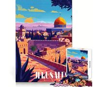 Puzzle per adulti Tramonto a Gerusalemme, 1000 pezzi, gioco per allenare la mente, divertente da costruire insieme, taglio di precisione, 50x75cm