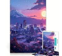 Puzzle per adulti "Tramonto a Tokyo", 1000 pezzi, gioco stimolante per la mente, divertente e rilassante, con tagli precisi, decorazione da parete 38x26cm