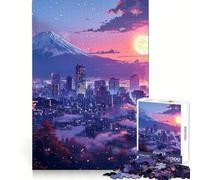 Puzzle per adulti "Tramonto a Tokyo", 1000 pezzi, gioco stimolante per la mente, divertente e rilassante, con tagli precisi, decorazione da parete 38x26cm