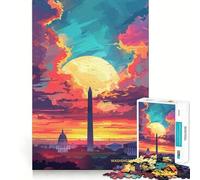 Puzzle per adulti "Tramonto a Washington DC", 1000 pezzi, gioco di logica, divertente da assemblare, taglio preciso, regalo memorabile 38x52cm