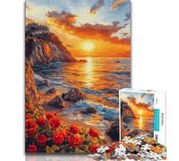 Puzzle per adulti Tramonto al mare Puzzle da 1000 pezzi per adolescenti e adulti rafforza l'amore tra coppie dai 14 anni in su 75x50cm