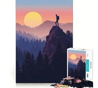 Puzzle per adulti "Tramonto in cima alla montagna" da 1000 pezzi, stimolante per la memoria, rilassante e divertente, con bordi di qualità, ideale come regalo per le festività (38x26cm)
