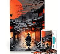Puzzle per adulti "Tramonto Samurai - Paesaggio urbano" da 1000 pezzi, stimolante per la mente e per il relax, con bordi precisi, pezzo da collezione (38x26cm)