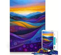 Puzzle per adulti "Tramonto su colline astratte" da 1000 pezzi Un giocattolo intelligente per la casa, con tagli precisi Decorazione murale 50x75cm