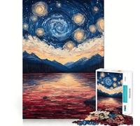 Puzzle per adulti "Tramonto sul Lago Stellato", 1000 pezzi, gioco di abilità e ragionamento, per un divertimento lento e piacevole, con tagli precisi, pezzo da collezione 38x52cm