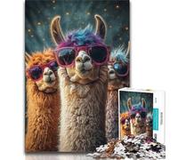 Puzzle per adulti "Tre Alpaca" da 1000 pezzi, aiuta il cervello a esercitare i giocattoli avvincenti per coltivare la pazienza e l'interazione genitore-figlio (38x26cm)