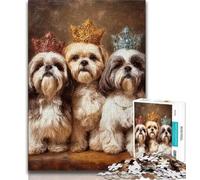 Puzzle per adulti "Tre cani" 1000 pezzi, difficili da completare ma divertenti e spiritosi, decorazioni e regali unici per la casa (50x75cm)