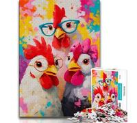Puzzle per adulti "Tre galli" da 1000 pezzi, aiuta il cervello a esercitare i giocattoli avvincenti per coltivare la pazienza, ottimo regalo (50x75cm)