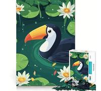 Puzzle per adulti "Tucano nello stagno delle ninfee" da 1000 pezzi, gioco per esercizi mentali, rilassante, con design e assemblaggio, regalo di Babbo Natale 50x75cm