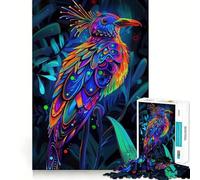 Puzzle per adulti "Uccello al neon nella giungla" da 1000 pezzi, gioco per allenare la mente, antistress, da assemblare, un regalo perfetto (38x52cm)