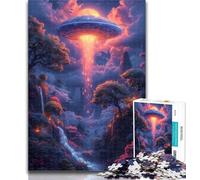 Puzzle per adulti UFO tra le nuvole di montagna, 1000 pezzi, per adolescenti, regali, giocattoli, giochi educativi, antistress, migliora l'amore tra coppie, 26x38cm