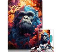 Puzzle per adulti "Un gorilla tra i fiori", puzzle per adolescenti da 1000 pezzi, idea regalo di compleanno per adulti, gioco per famiglie e hobby, 50x75cm