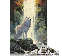 Puzzle per adulti "Un lupo alla cascata" da 1000 pezzi, puzzle per adulti e adolescenti, puzzle per adulti, gioco educativo, sfida, giocattolo, 1000 pezzi (75x50 cm)