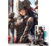 Puzzle per adulti "Valkyrie Warrior Girl" da 1000 pezzi,gioco di logica,regalo,taglio di precisione,attività rilassante di gruppo al chiuso (38x52cm)