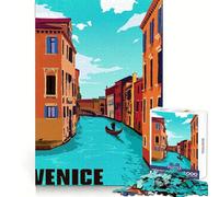 Puzzle per adulti Venezia, Italia con tema viaggio, 1000 pezzi, per migliorare la memoria, relax e piacere, taglio preciso, (38x26cm)