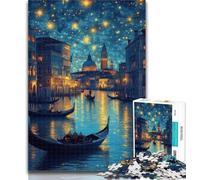 Puzzle per adulti Venezia sotto il cielo notturno, puzzle per adulti, gioco rompicapo, decorazione da parete, regali unici per compleanno e Natale, 26x38cm