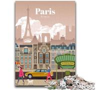 Puzzle per adulti "Viaggio a Parigi" da 1000 pezzi, adatti dai 14 anni in su, decorazioni da parete, regali unici e di compleanno, 1000 pezzi (50x75cm)
