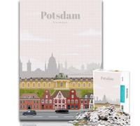 Puzzle per adulti Viaggio a Potsdam, 1000 pezzi, con pezzi completamente interconnessi e di forma casuale, per ragazzi dai 14 anni in su, 75x50cm
