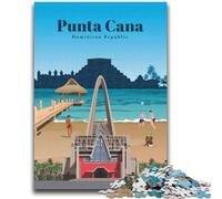 Puzzle per adulti "Viaggio a Punta Cana" da 1000 pezzi, attività per famiglie con poster abbinato e foglio di quiz per età 14+ 1000 pezzi (26x38cm)