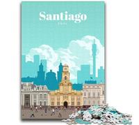 Puzzle per adulti "Viaggio a Santiago" da 1000 pezzi, antistress per ammazzare il tempo durante le vacanze, con poster abbinato e foglio di quiz, 2000 pezzi (70x100cm)