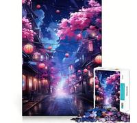 Puzzle per adulti "Viale dei Fiori di Sakura al Neon", 1000 pezzi, gioco di logica, relax e divertimento, bordi netti, pezzo da collezione (50x75cm)