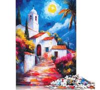 Puzzle per adulti "Villaggio mediterraneo di notte", puzzle impegnativo e stimolante per donne e uomini, 1000 pezzi (75x50 cm)