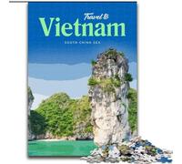 Puzzle per adulti Visita il Vietnam per età 14+ Giochi educativi per adulti e adolescenti Opera d'arte regalo (50x75cm) 1000 pezzi