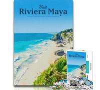 Puzzle per adulti "Visita la Riviera Maya" 1000 pezzi per adolescenti, gioco stimolante e interazione genitore-figlio in famiglia, 75x50cm
