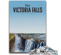 Puzzle per adulti "Visita le Cascate Vittoria", 1000 pezzi, adatti dai 14 anni in su, decorazioni da parete, regali unici e di compleanno, 1000 pezzi (26x38cm)