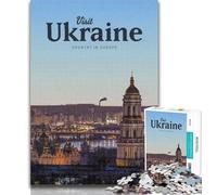 Puzzle per adulti Visita l'Ucraina Puzzle per adolescenti, gioco per famiglie antistress sfida difficile regali di Babbo Natale segreto 75x50cm