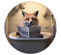 Puzzle per adulti "Volpe che legge il giornale", 1000 pezzi, regalo perfetto per genitori, amanti e amici - età 14+, 67,5x67,5 cm