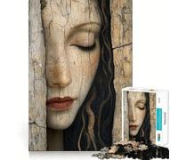 Puzzle per adulti "Volto di donna" in legno,1000 pezzi,gioco di memoria,taglio di alta precisione,attività creativa per momenti di tranquillità ed esercizio mentale a casa (38x26cm)