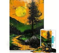 Puzzle per adulti "Way to the Sun Painting" da 1000 pezzi,gioco di logica,taglio di precisione,bordi lisci,regalo perfetto per riunioni di famiglia (38x52cm)