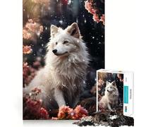 Puzzle per adulti White Fox da 1000 pezzi,gioco di logica,taglio di precisione,bordi lisci,regalo perfetto per riunioni di famiglia (50x75cm)
