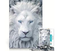 Puzzle per adulti White Lion da 1000 pezzi,gioco di logica,taglio di precisione,bordi lisci,regalo perfetto per riunioni di famiglia (38x52cm)