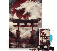 Puzzle per adulti White Wolf Spirit Gate da 1000 pezzi,gioco di logica,taglio di precisione,bordi lisci,regalo perfetto per riunioni di famiglia (38x26cm)