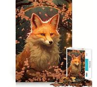 Puzzle per adulti "Wolf Cherry Blossom" da 1000 pezzi,gioco stimolante per la mente,taglio laser di alta qualità,rilassante attività di gruppo al chiuso (38x52cm)