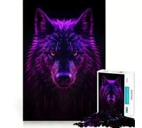 Puzzle per adulti Wolf Magenta Neon da 1000 pezzi,gioco di potenziamento cognitivo,design a incastro preciso,regalo di compleanno,rompicapo (38x52cm)