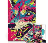 Puzzle per adulti Wolf Paint da 1000 pezzi,gioco cognitivo a incastro preciso,senza spazi vuoti,attività rilassante per la pausa mentale (50x75cm)